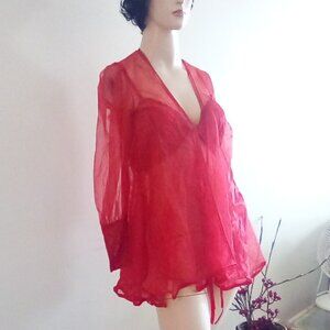 Rare Vintage Frederick's  Of Hollywood Sexy Teddy / Robe Set Size M USA